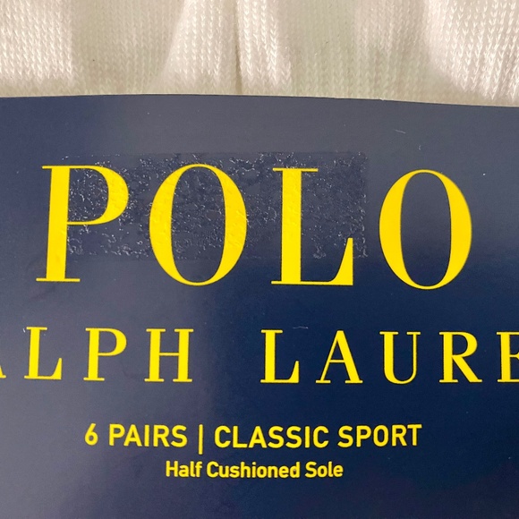 Polo by Ralph Lauren 6pk white socks.NWT - Picture 2 of 5